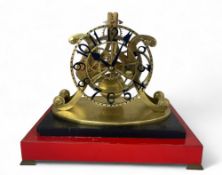 A mid 19th century brass epicyclic skeleton clock in the manner of William Strutt and William Wigsto