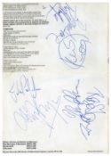 Led Zeppelin Roy Harper Keith Moon Ronnie Lane 1974 Signed Valentine Programme & Ticket Stub (UK)