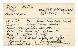 Elton John 1971 Medical Card (UK)