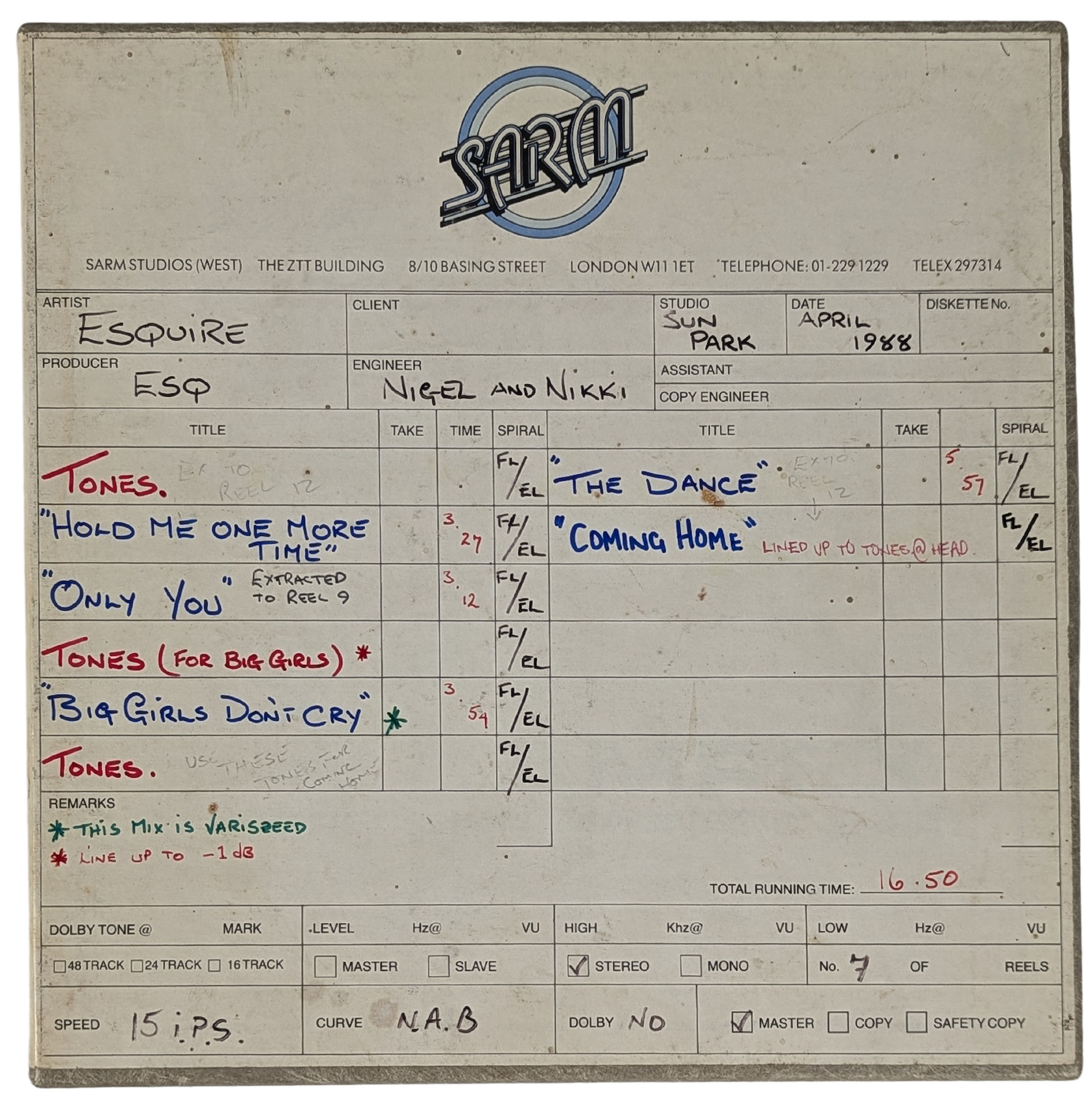 Esquire 1980s Studio Master Tapes (UK) - Image 2 of 5