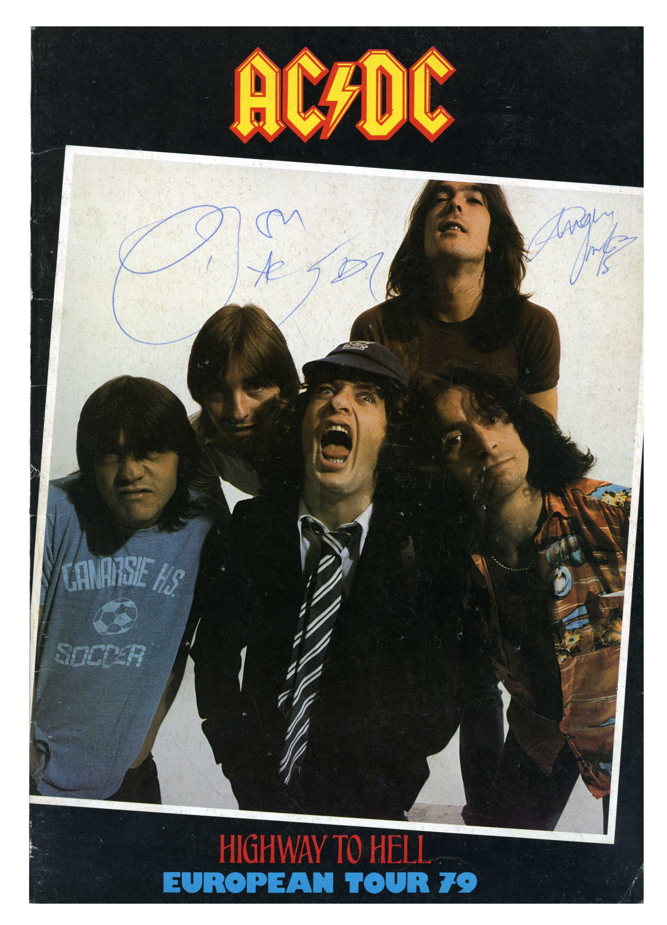 Bon Scott & Angus Young 1979 Autographed Highway To Hell Concert Programme (UK)