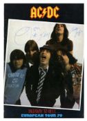 Bon Scott & Angus Young 1979 Autographed Highway To Hell Concert Programme (UK)