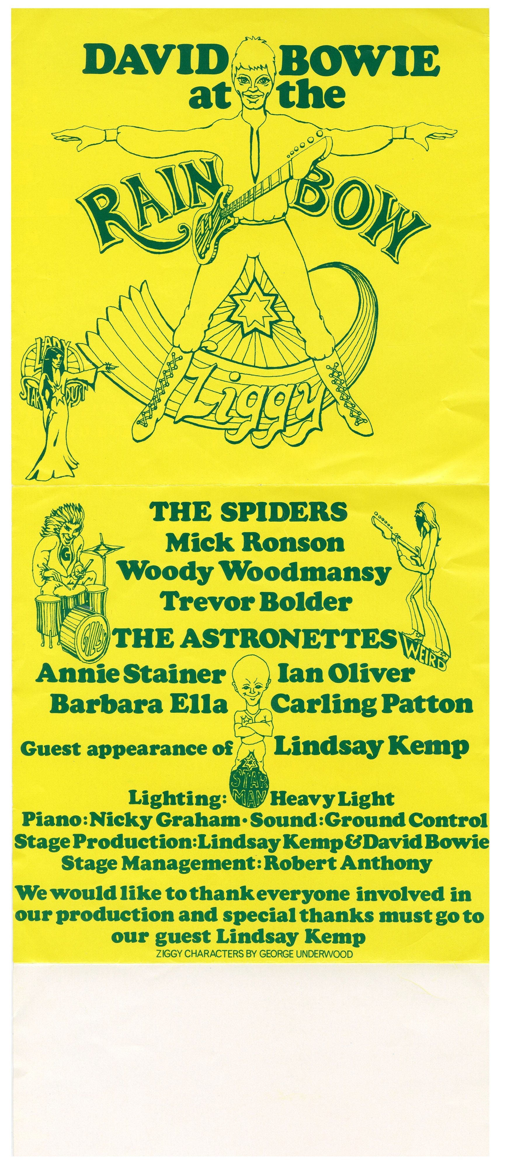 Rise & Fall Of Ziggy Stardust & Spiders From Mars 1972 Rainbow Theatre Promo Flyer (UK) - Image 2 of 4