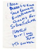 John Martyn Handwritten Lyrics (UK)