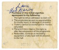 Bob Marley & Aston ‘Family Man’ Barrett Autographed Deeside Concert Ticket Stubs (UK)