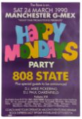 Happy Mondays & 808 State 1990 Manchester G-Mex Concert Poster (UK)