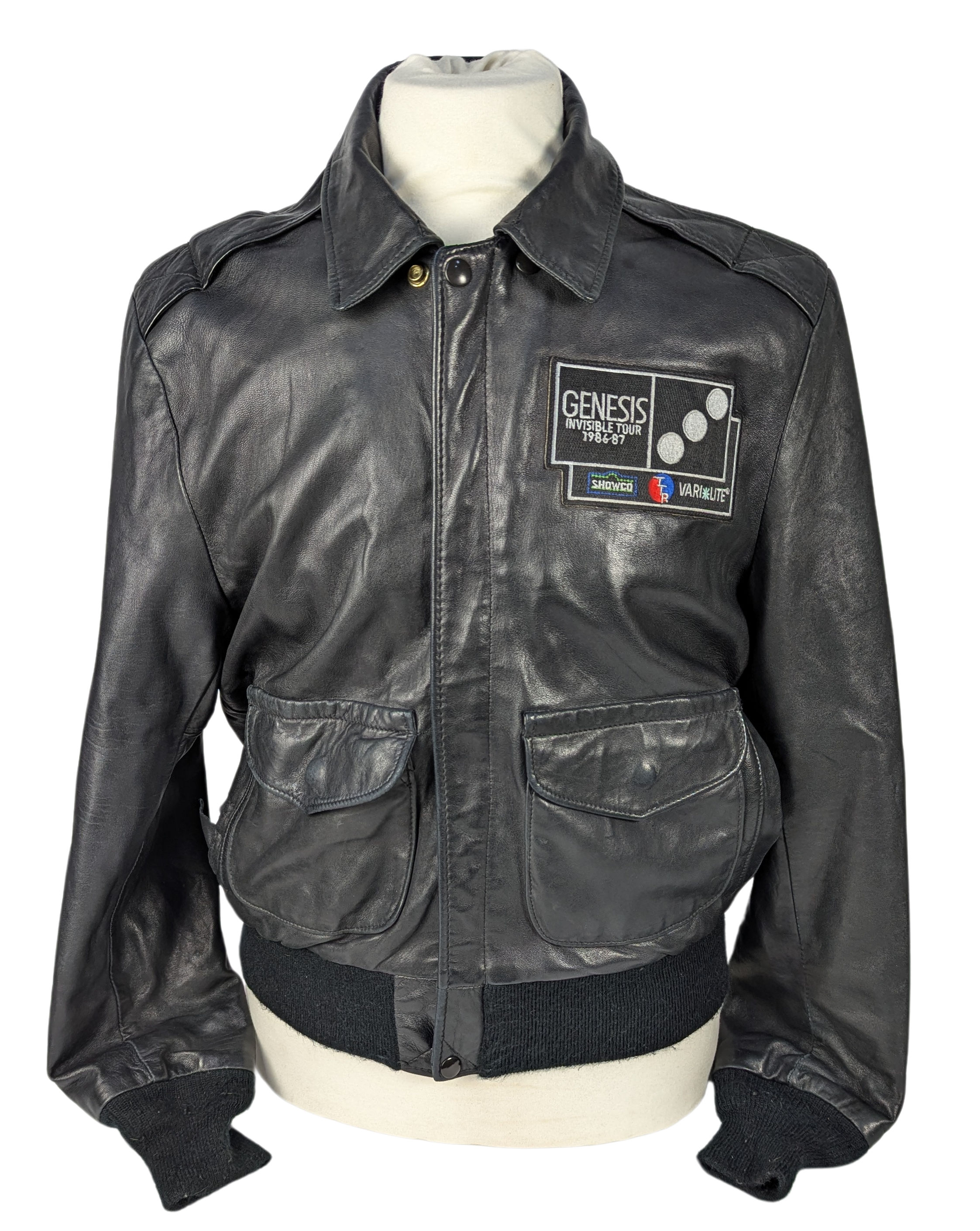 Genesis 1986/1987 Invisible Touch Tour Black Leather Jacket