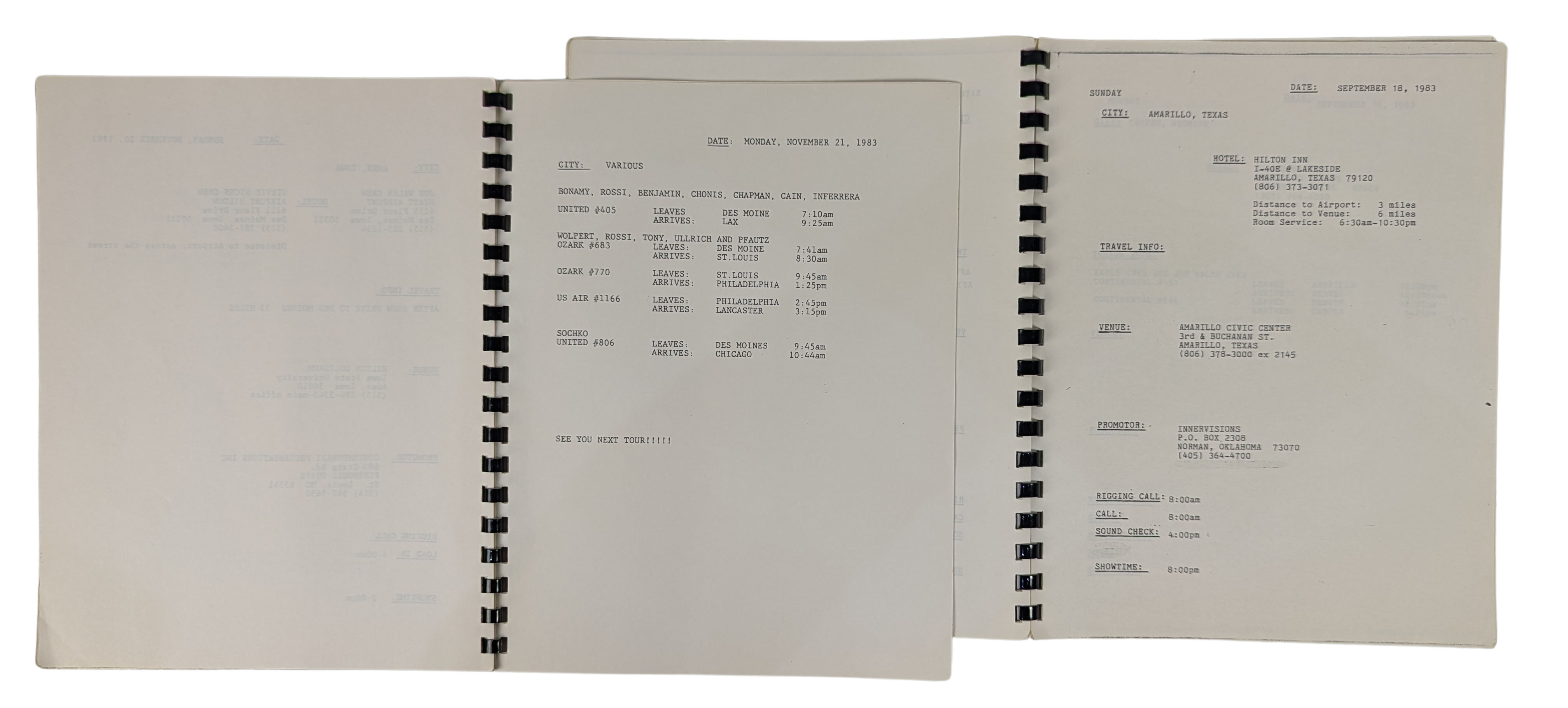 Stevie Nicks Wild Heart Tour 1983 Itineraries (USA) - Image 2 of 2