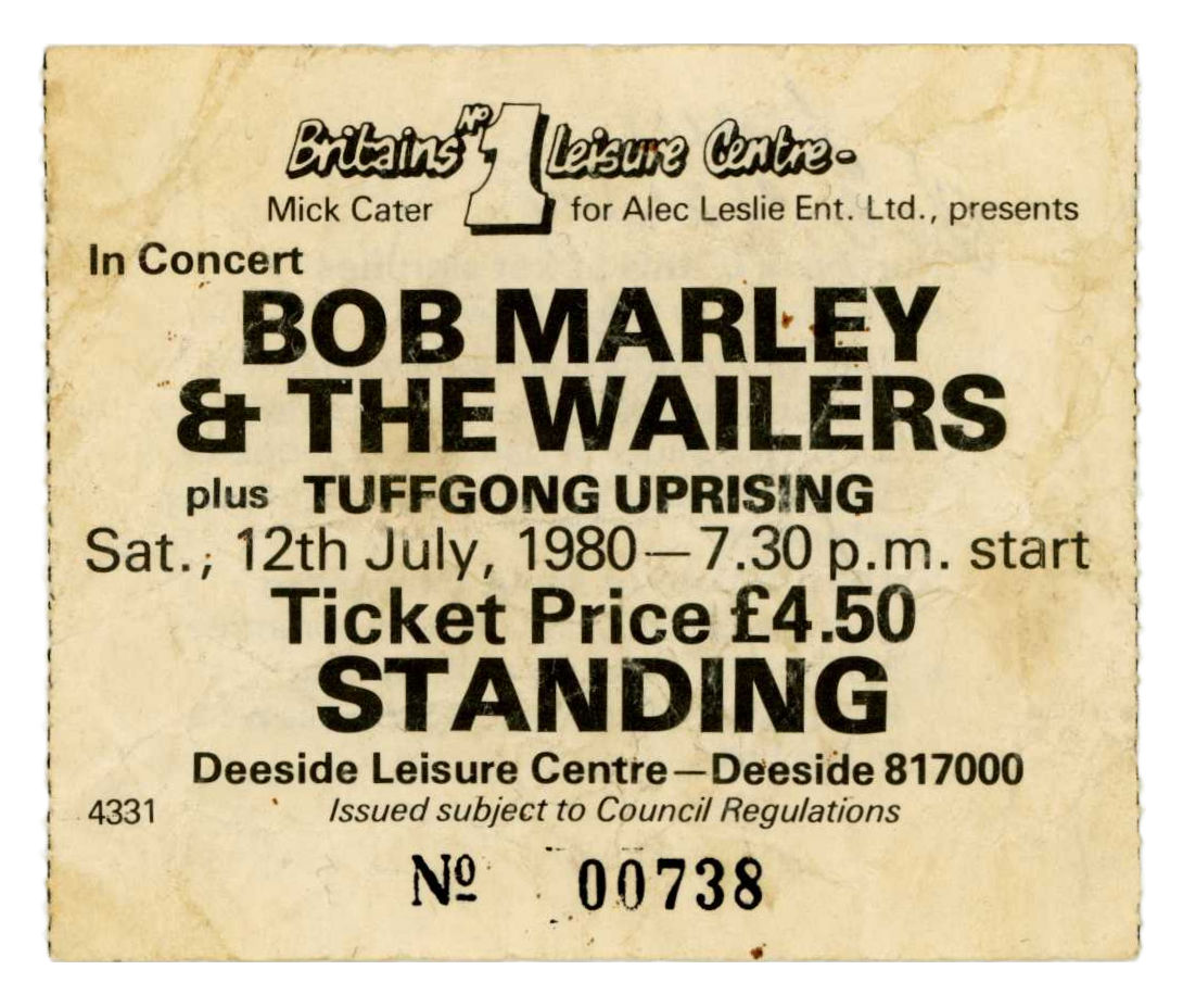 Bob Marley & Aston ‘Family Man’ Barrett Autographed Deeside Concert Ticket Stubs (UK) - Image 2 of 4