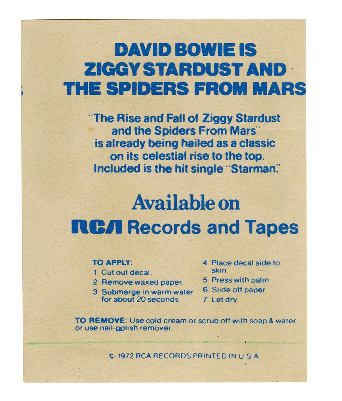 Rise & Fall Of Ziggy Stardust & Spiders From Mars 1972 Rainbow Theatre Promo Flyer (UK) - Image 4 of 4