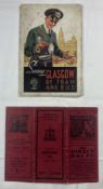 A 1936 Seeing Glasgow by tram and bus guide book, 1935 fold out pocket map of Glasgow Corporation