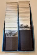 Approx 1000 postcard size black and white photos of railways, buses and coaches covering the whole