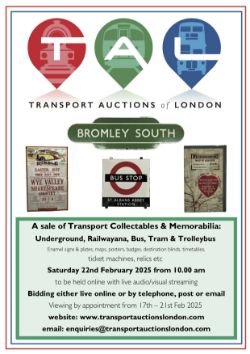 A sale of Underground, Railwayana, Bus, Tram & Trolleybus Collectables & Memorabilia