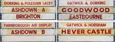 Selction (6) of Southdown Motor Services double-sided DESTINATION BOARDS as displayed on the
