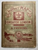 The District Map of Greater London & Environs First edition 1902. This linen map is in very good