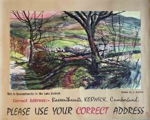 c1961 GPO (Post Office) POSTER from the 'Please use your correct address' series: 'This is