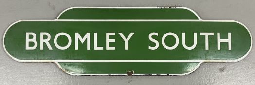 Bromley South Southern Region enamel totem station sign. Generally in good condition, some enamel