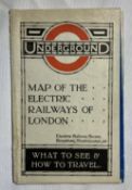 A 1919 Map Of Electric Railways Of London 8 panel map with code: 395-500M-2-10-19. Map in good