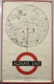 Aldgate East Entrances to Underground Station double-royal size poster.