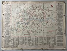 London Transport Tram and Trolleybus route map poster (1046.2991.2000). Printed on paper by Waterlow