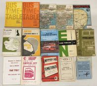 East Anglia area timetables (22), leaflets (41) and 1 map from 1944 to 1971. Eastern Counties,