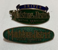 Two Maidstone & District cap badges including a drivers badge. Badges in good condition, drivers