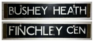 London Underground destination plate Finchley Central & Bushy Heath Good condition, some enamel