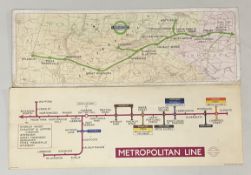 1930s London Transport Underground Metropolitan Line Carriage Line Diagram (ref: 37-4607-3000).