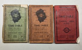 Three 1936 London Transport timetable books. In well used condition.