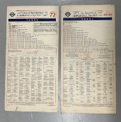 A pair of 1947-dated double-sided London Transport fare tables for tram routes 44 & 46, 54, 72 & 74.