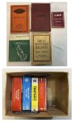 Box of LMS (1938) & LMS (1947), GWR (1937), LNER (1936/37), BR E (1973/74) timetables and National