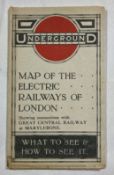 Underground Map of electric railways of London circa 1913. Printed by Johnson, Riddle & Co Ltd,