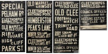 A front or rear (ultimate terminus) destination blind from a Cleethorpes Corporation motorbus.