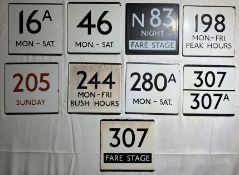 Various London Transport E-PLATES for routes 16A Mon-Sat, 46 Mon-Sat, N 83 Night Fare Stage (In
