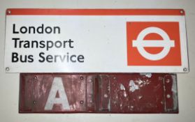 An RF stencil holder (stamped on reverse) from Sutton (A) garage and London Transport Bus Services