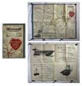Underground map of London circa 1912 with W & T Avery advert overprint. The reverse has an advert