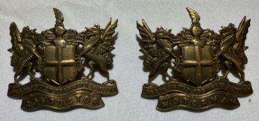 London United Tramways Ltd motorman and conductors cap badges (2). Both badges in very good