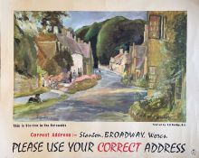 c1961 GPO (Post Office) POSTER from the 'Please use your correct address' series: 'This is Stanton