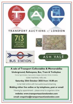 A sale of Underground, Railwayana, Bus, Tram & Trolleybus Collectables & Memorabilia