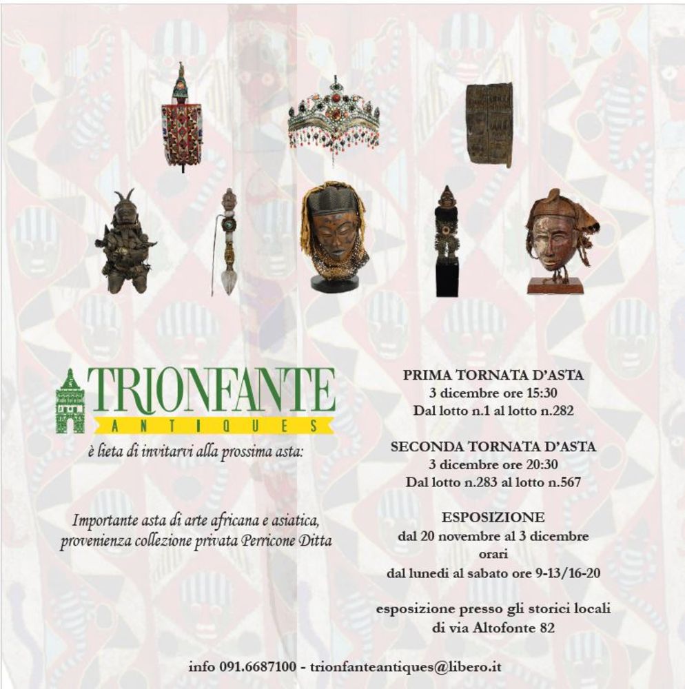 Importante asta di arte africana ed asiatica, provenienza collezione privata Perricone-Ditta