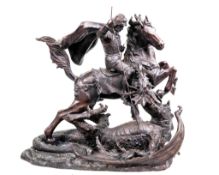 Large sculpture of Saint George in bronze