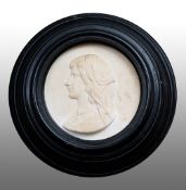 Ancient profile in white marble