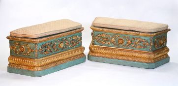 Pair of Lacquered Benches