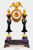 Important clock in amethyst stone. H82 cm