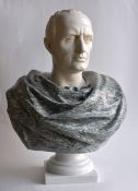 Precious marble bust of Julius Caesar