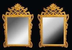 Pair of mirrors in gilded wood