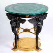 Gueridon table top in malachite