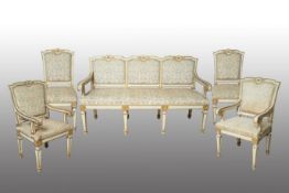 Ancient Louis XVI style living room in lacquered wood.