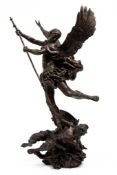 Sculpture of Saint Michael in bronze