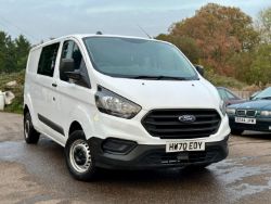 2020 (70) FORD TRANSIT CUSTOM 2.0 ECOBLUE 130PS LOW ROOF D/CAB LEADER PANEL VAN ULEZ- 78K MILES